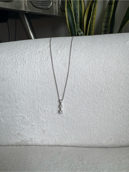 Jewelry - Sterling Silver Cubic Zirconia Drop Pendant Necklace